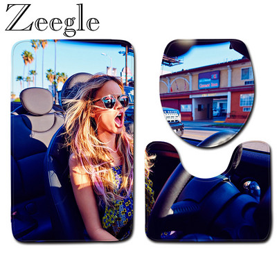 Otisnuta prostirka za kupaonicu za seksi žene, kupaonski tepih, neklizajuća navlaka za WC sjedalo, prostirka za kupaonicu, upijajuća memorijska pjena, kupaonska prostirka za tuš kabinu