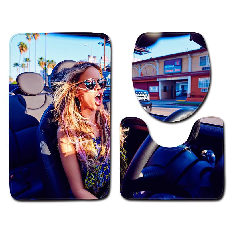 Otisnuta prostirka za kupaonicu za seksi žene, kupaonski tepih, neklizajuća navlaka za WC sjedalo, prostirka za kupaonicu, upijajuća memorijska pjena, kupaonska prostirka za tuš kabinu