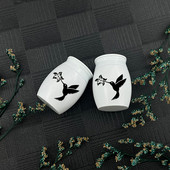 Memorijalna urna od nehrđajućeg čelika izrezbarena ptica urna za kremiranje bijela spomen posuda za pepeo mini držač pepela za uspomene na ljude