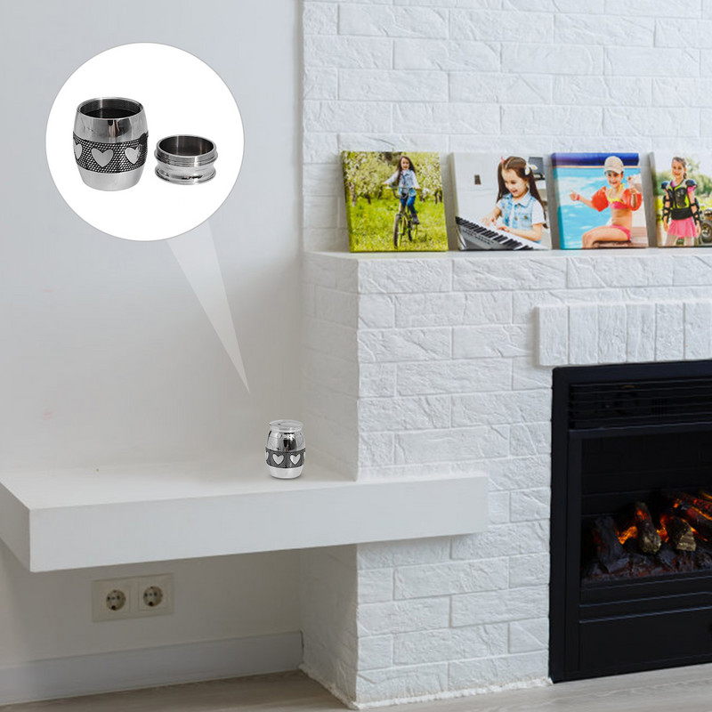 Urna Mājdzīvnieku Urnas Kremācijas kaste piemiņas kaķa piemiņa Apbedīšanas suns Pelnu keramikas apdares galds Dekoratīvs tērauda sinepes zārka burka