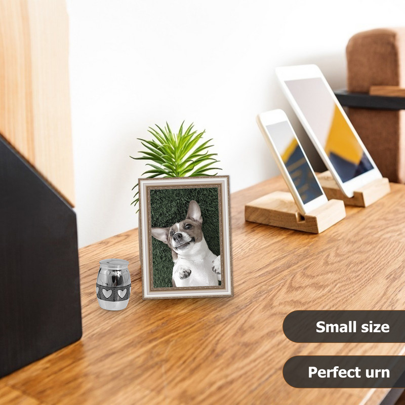 Urna Mājdzīvnieku Urnas Kremācijas kaste piemiņas kaķa piemiņa Apbedīšanas suns Pelnu keramikas apdares galds Dekoratīvs tērauda sinepes zārka burka