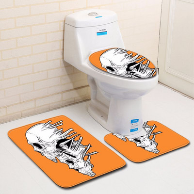 Suger Skull 3 kom Prostirka za kupaonicu Tepih za Noć vještica Kupaonska prostirka Protuklizna WC prostirka Set Navlaka za WC školjku Dodaci Božićni darovi