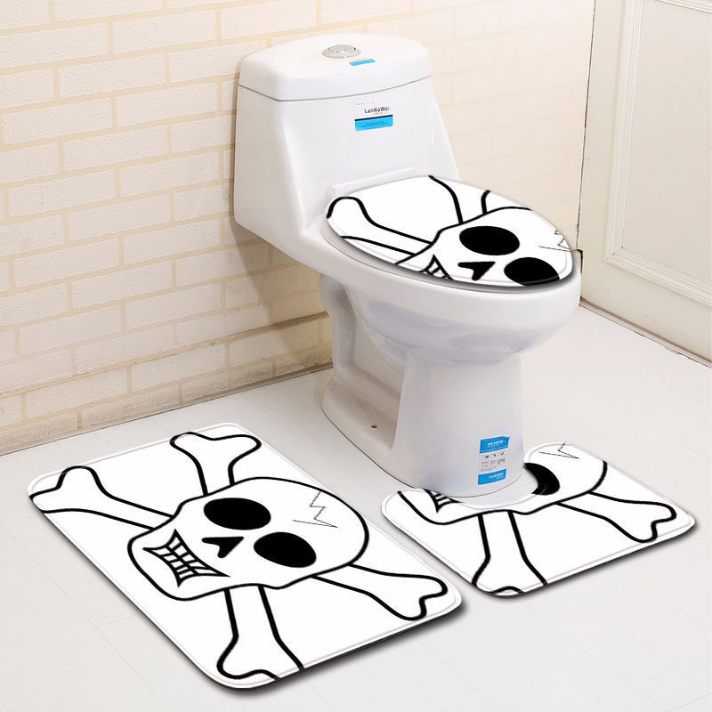 Suger Skull 3 kom Prostirka za kupaonicu Tepih za Noć vještica Kupaonska prostirka Protuklizna WC prostirka Set Navlaka za WC školjku Dodaci Božićni darovi