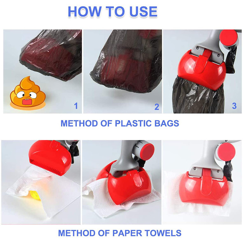 Pet Pooper Lopatica za pse, mačke Lopatica za kakicu s dugom ručkom Vanjski Clean Pick Up Skupljač otpada Alati za čišćenje Skupljač psećeg izmeta