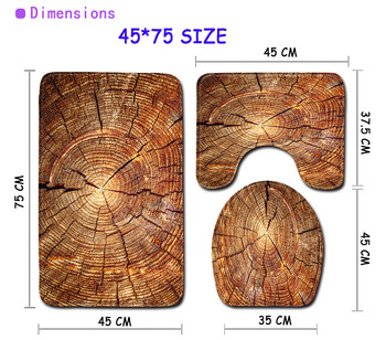 Подложки за баня Tree Wheel Баня 3 бр./лот Водопоглъщащи тоалетни килими Комплект в подложка за тоалетна за домашен декор Противоплъзгаща се изтривалка Килим