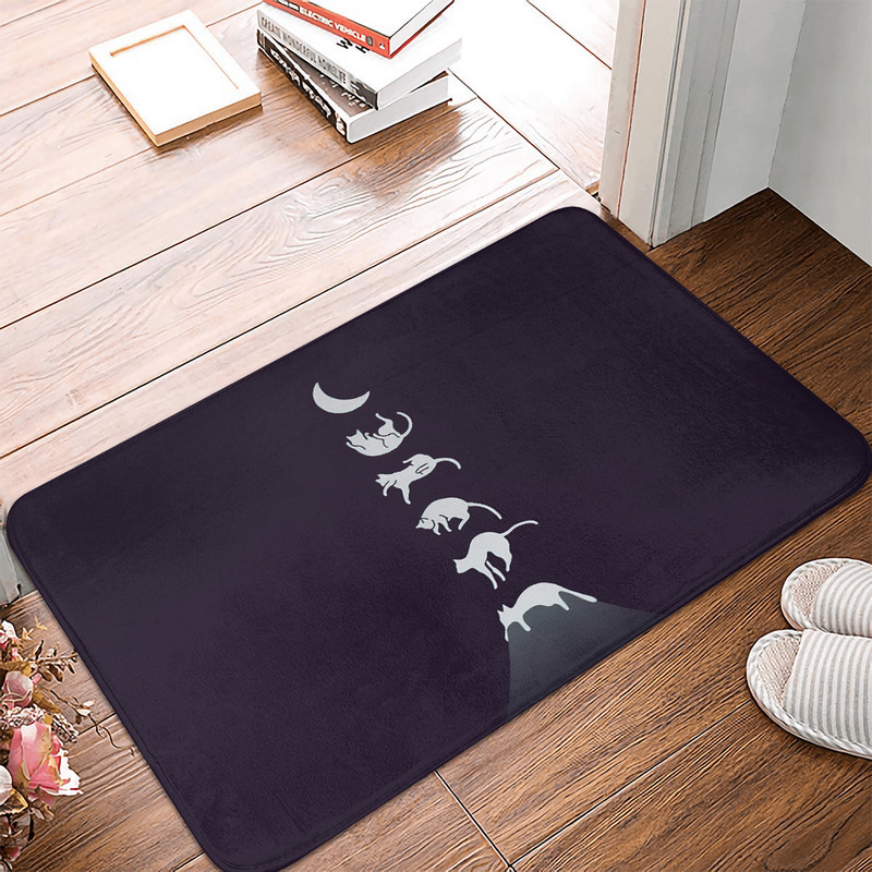 Jauka kaķa kaķenīte Guļamistabas Pretslīdes koraļļu samta paklājs Zooveikals Virtuve Vanna Ieejas durvju paklājiņš Mājas dekors kāju paklājiņš