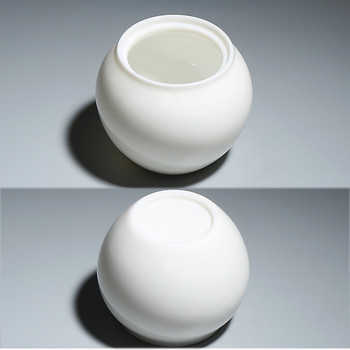 Бяла керамична саксия от свинска мас Малка керамична саксия за съхранение Саксия за съхранение Чайник Кутия за пепел от домашни любимци Сувенир