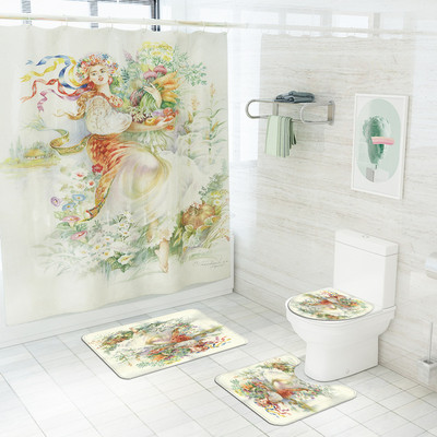Komplet prostirki za kupanje s ispisanim crtanim motivima Dekorativna zavjesa za kupaonicu Neklizajuće prostirke za kupaonicu Prostirka za poklopac WC školjke Komplet prostirki za kupaonicu Kupaonski tepih Se