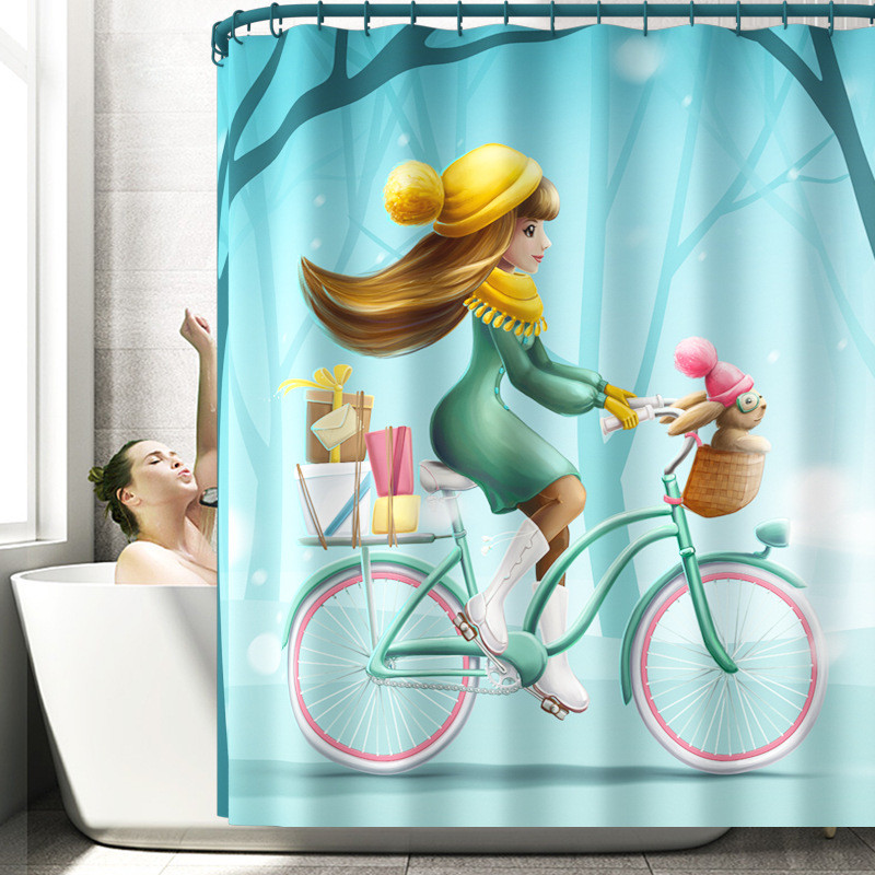 Komplet prostirki za kupanje s ispisanim crtanim motivima Dekorativna zavjesa za kupaonicu Neklizajuće prostirke za kupaonicu ​Prostirka za poklopac WC školjke Komplet prostirki za kupaonicu Kupaonski tepih Se