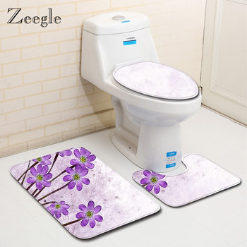 Zeegle Подложка за баня Комплект тоалетни килими Неплъзгащ се килим за баня Подложки за баня Абсорбиращо покритие Тоалетна Килим за баня Подложки за душ