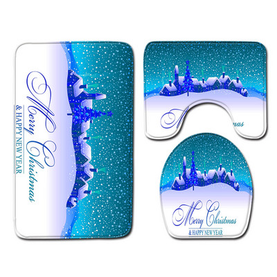 Zeegle božićni set prostirki za kupaonicu Podloga za WC sjedalo Podloga za kupaonicu Odijelo Neklizajuća kupaonska mekana prostirka za noge Toliet prostirka Kupaonska podna prostirka