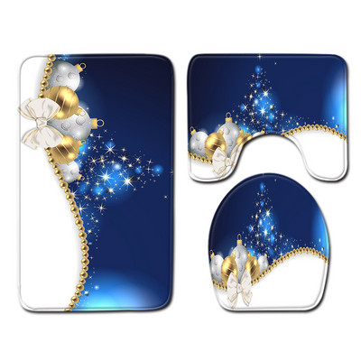 Zeegle božićni set prostirki za kupaonicu Podloga za WC sjedalo Podloga za kupaonicu Odijelo Neklizajuća kupaonska mekana prostirka za noge Toliet prostirka Kupaonska podna prostirka