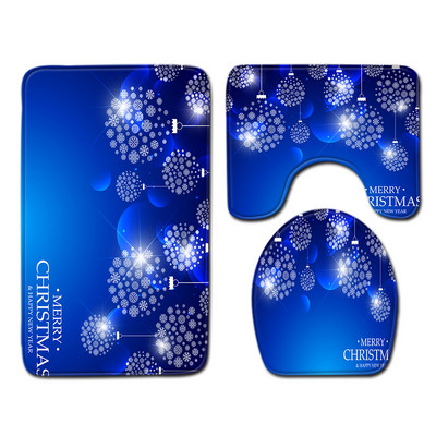 Zeegle božićni set prostirki za kupaonicu Podloga za WC sjedalo Podloga za kupaonicu Odijelo Neklizajuća kupaonska mekana prostirka za noge Toliet prostirka Kupaonska podna prostirka