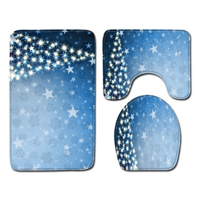 Zeegle božićni set prostirki za kupaonicu Podloga za WC sjedalo Podloga za kupaonicu Odijelo Neklizajuća kupaonska mekana prostirka za noge Toliet prostirka Kupaonska podna prostirka