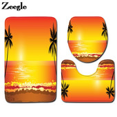 Otirač za WC školjku u kupaonici Dekoracija doma Otirač za kupaonicu za pejzažni ispis Jastuk za WC sjedalo Protuklizni vodootporni set tepiha