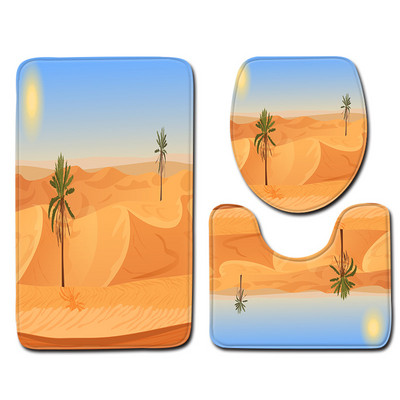 Otirač za WC školjku u kupaonici Dekoracija doma Otirač za kupaonicu za pejzažni ispis Jastuk za WC sjedalo Protuklizni vodootporni set tepiha