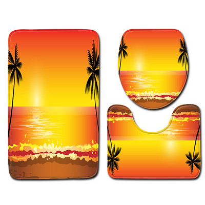 Otirač za WC školjku u kupaonici Dekoracija doma Otirač za kupaonicu za pejzažni ispis Jastuk za WC sjedalo Protuklizni vodootporni set tepiha