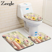 Zeegle 3kom tepisi Kupaonska navlaka za WC sjedalo Upijajuće prostirke za WC Neklizajuća kupaonska prostirka Set prostirki za kupaonicu Flanelske podne prostirke