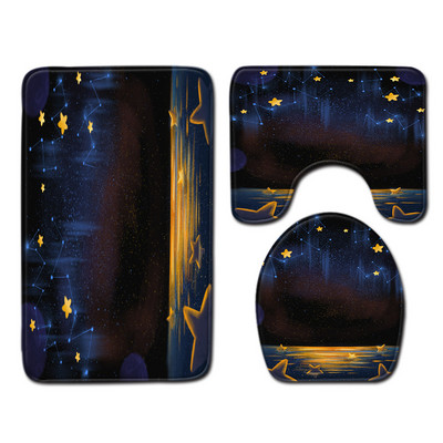 Zvjezdano nebo s printom WC tepiha u kupaonici HomeDecor Prostirka za kupanje otporna na prašinu za jastuk za WC sjedalo Komplet upijajućih tepiha