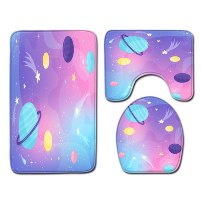 Zvjezdano nebo s printom WC tepiha u kupaonici HomeDecor Prostirka za kupanje otporna na prašinu za jastuk za WC sjedalo Komplet upijajućih tepiha