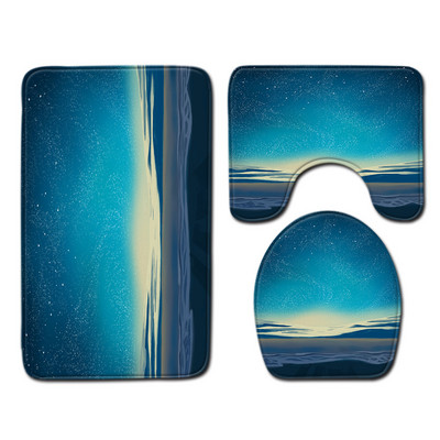 Zvjezdano nebo s printom WC tepiha u kupaonici HomeDecor Prostirka za kupanje otporna na prašinu za jastuk za WC sjedalo Komplet upijajućih tepiha