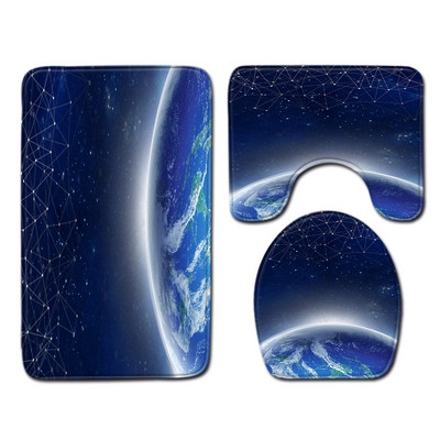 Zvjezdano nebo s printom WC tepiha u kupaonici HomeDecor Prostirka za kupanje otporna na prašinu za jastuk za WC sjedalo Komplet upijajućih tepiha