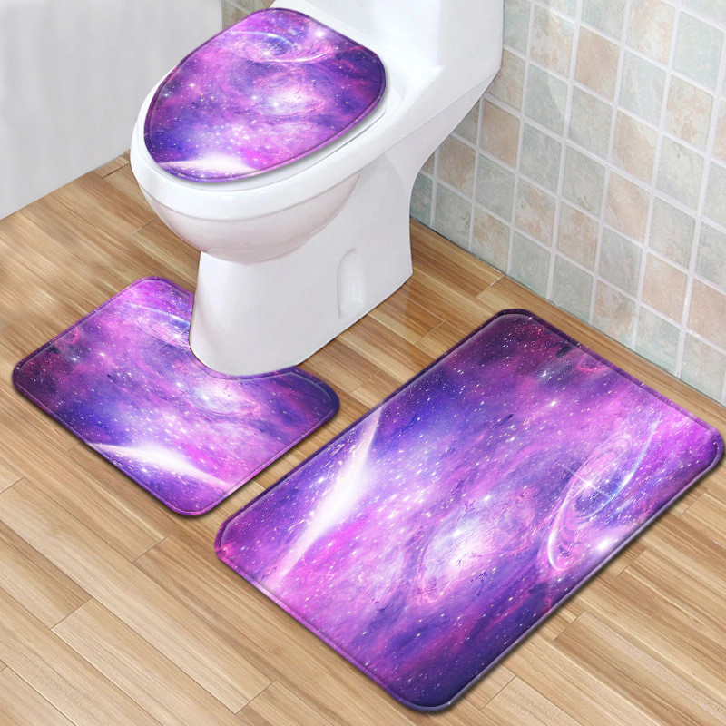 Zvjezdano nebo s printom WC tepiha u kupaonici HomeDecor Prostirka za kupanje otporna na prašinu za jastuk za WC sjedalo Komplet upijajućih tepiha