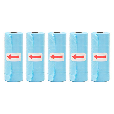 Mājdzīvnieku izkārnījumu maisiņi Vienreizlietojamie suņu atkritumu maisi Lielapjoma maisiņi ar siksnu un kaulu maisiņu dozatoru 5 ruļļi (75 gab.) Maisiņi ar ķepu nospiedumiem