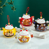 Urna u obliku mačke u kineskom stilu za mačji pepeo Komemorativni darovi za kućne ljubimce Urna za pepeo Spomenici Pogrebna urna za ljudski pepeo Mačja urna