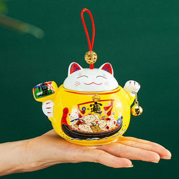 Κιβώτιο σε σχήμα γάτας κινέζικου στιλ για στάχτες γάτας Αναμνηστικά δώρα για κατοικίδια Κουμπί για στάχτες Μνημεία τεφροδόχος για ανθρώπινη τέφρα Γάτα