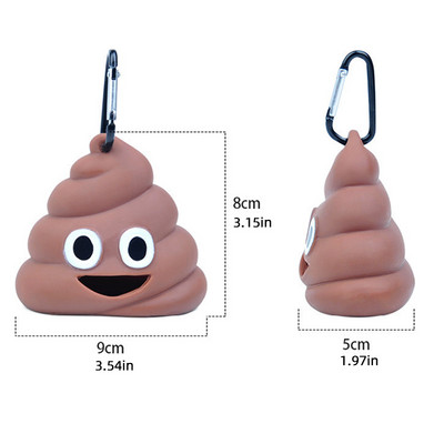 1kom prijenosni dozator vrećice za izmet kućnih ljubimaca za pse i mačke u pokretu, mekana silikonska vrećica za pseći izmet, kutija za pohranu u obliku izmeta, pribor za kućne ljubimce