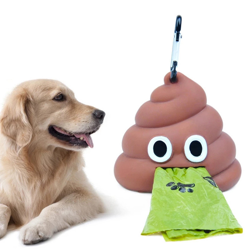 1kom prijenosni dozator vrećice za izmet kućnih ljubimaca za pse i mačke u pokretu, mekana silikonska vrećica za pseći izmet, kutija za pohranu u obliku izmeta, pribor za kućne ljubimce