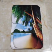 Otirač za WC školjku u obliku slova U. Komplet kupaonskih prostirača s prugama s otiskom Otirač za kupaonicu. Kućni dekor. Rasprodaja tepiha. Brza dostava