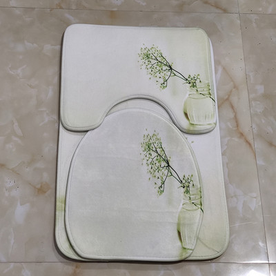 Otirač za WC školjku u obliku slova U. Komplet kupaonskih prostirača s prugama s otiskom Otirač za kupaonicu. Kućni dekor. Rasprodaja tepiha. Brza dostava