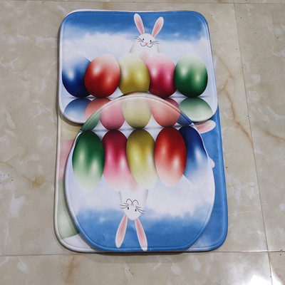 Otirač za WC školjku u obliku slova U. Komplet kupaonskih prostirača s prugama s otiskom Otirač za kupaonicu. Kućni dekor. Rasprodaja tepiha. Brza dostava