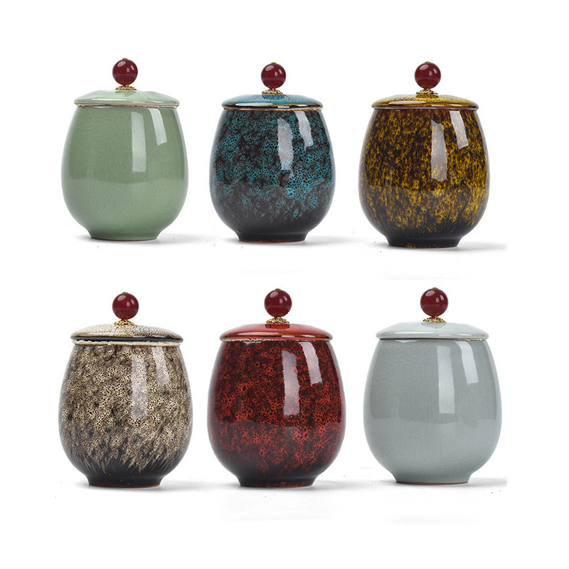 Urna za kremiranje - Pogrebna urna za kućne ljubimce - Izrađena od keramike Ručno oslikana - Prikazana pogrebna urna kod kuće ili u niši u Columbariumu