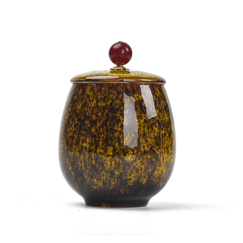 Urna za kremiranje - Pogrebna urna za kućne ljubimce - Izrađena od keramike Ručno oslikana - Prikazana pogrebna urna kod kuće ili u niši u Columbariumu