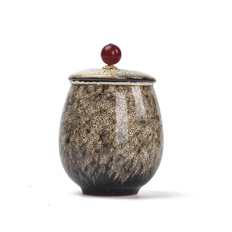 Urna za kremiranje - Pogrebna urna za kućne ljubimce - Izrađena od keramike Ručno oslikana - Prikazana pogrebna urna kod kuće ili u niši u Columbariumu