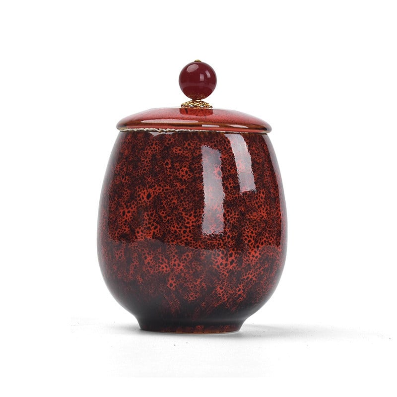 Urna za kremiranje - Pogrebna urna za kućne ljubimce - Izrađena od keramike Ručno oslikana - Prikazana pogrebna urna kod kuće ili u niši u Columbariumu