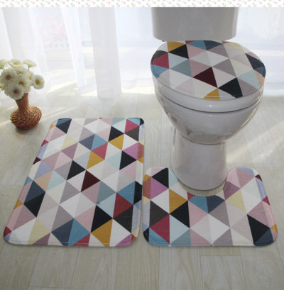 Zeegle Set prostirki za kupaonicu od 3 komada WC prostirke Neklizajući tepih za kupaonicu Poklopac poklopca WC školjke Otirači za noge Upijajuće kupaonske prostirke Prostirke za kupaonicu