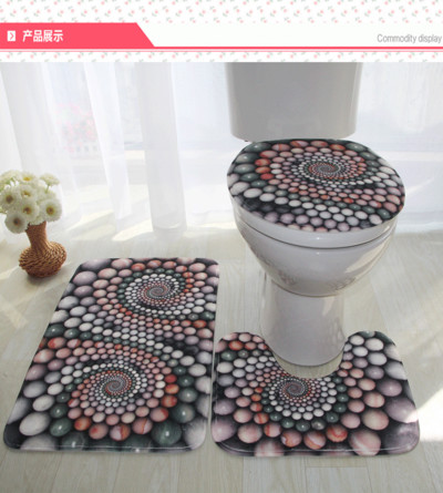 Zeegle Set prostirki za kupaonicu od 3 komada WC prostirke Neklizajući tepih za kupaonicu Poklopac poklopca WC školjke Otirači za noge Upijajuće kupaonske prostirke Prostirke za kupaonicu