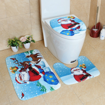 Zeegle vannas paklāji Vannas istabas Ziemassvētku dekors Vannas istabas paklājs Absorbējošs tualetes paklājs Vannas paklāji Neslīdoši dušas paklāji Vannas istabas paklāju komplekts