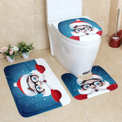 Zeegle vannas paklāji Vannas istabas Ziemassvētku dekors Vannas istabas paklājs Absorbējošs tualetes paklājs Vannas paklāji Neslīdoši dušas paklāji Vannas istabas paklāju komplekts