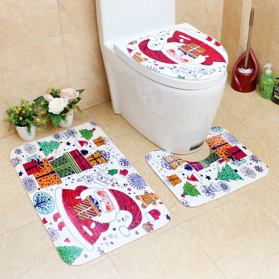 Zeegle vannas paklāji Vannas istabas Ziemassvētku dekors Vannas istabas paklājs Absorbējošs tualetes paklājs Vannas paklāji Neslīdoši dušas paklāji Vannas istabas paklāju komplekts