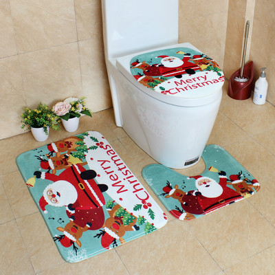 Zeegle vannas paklāji Vannas istabas Ziemassvētku dekors Vannas istabas paklājs Absorbējošs tualetes paklājs Vannas paklāji Neslīdoši dušas paklāji Vannas istabas paklāju komplekts
