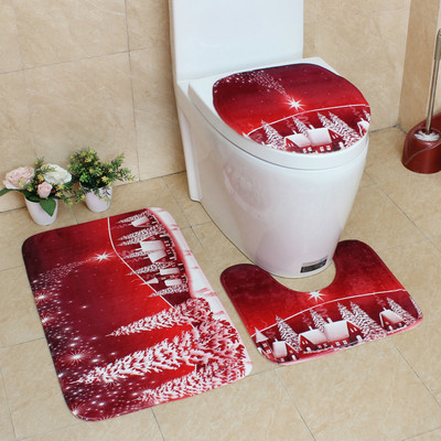 Zeegle vannas paklāji Vannas istabas Ziemassvētku dekors Vannas istabas paklājs Absorbējošs tualetes paklājs Vannas paklāji Neslīdoši dušas paklāji Vannas istabas paklāju komplekts