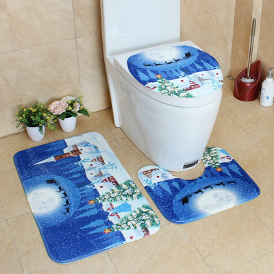 Zeegle vannas paklāji Vannas istabas Ziemassvētku dekors Vannas istabas paklājs Absorbējošs tualetes paklājs Vannas paklāji Neslīdoši dušas paklāji Vannas istabas paklāju komplekts