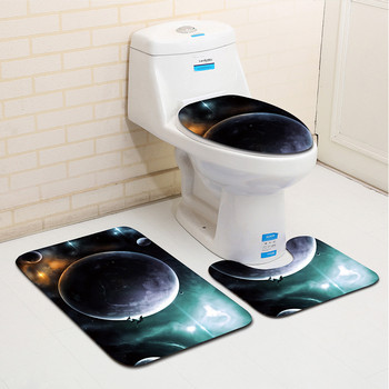 Zeegle Star Series Килим за баня 3 части Комплект килими за тоалетна Неплъзгащи се постелки за баня Подложка за душ кабина Изтривалки Абсорбиращо покритие за тоалетна