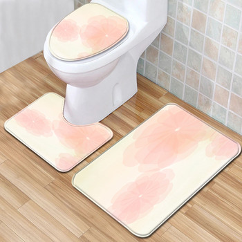 Zeegle Комплект цветни постелки за баня Тоалетна седалка Covet Modern Mat for Bath Floor Water Absorption Килим за душ Килим за коридор