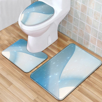 Zeegle Комплект цветни постелки за баня Тоалетна седалка Covet Modern Mat for Bath Floor Water Absorption Килим за душ Килим за коридор